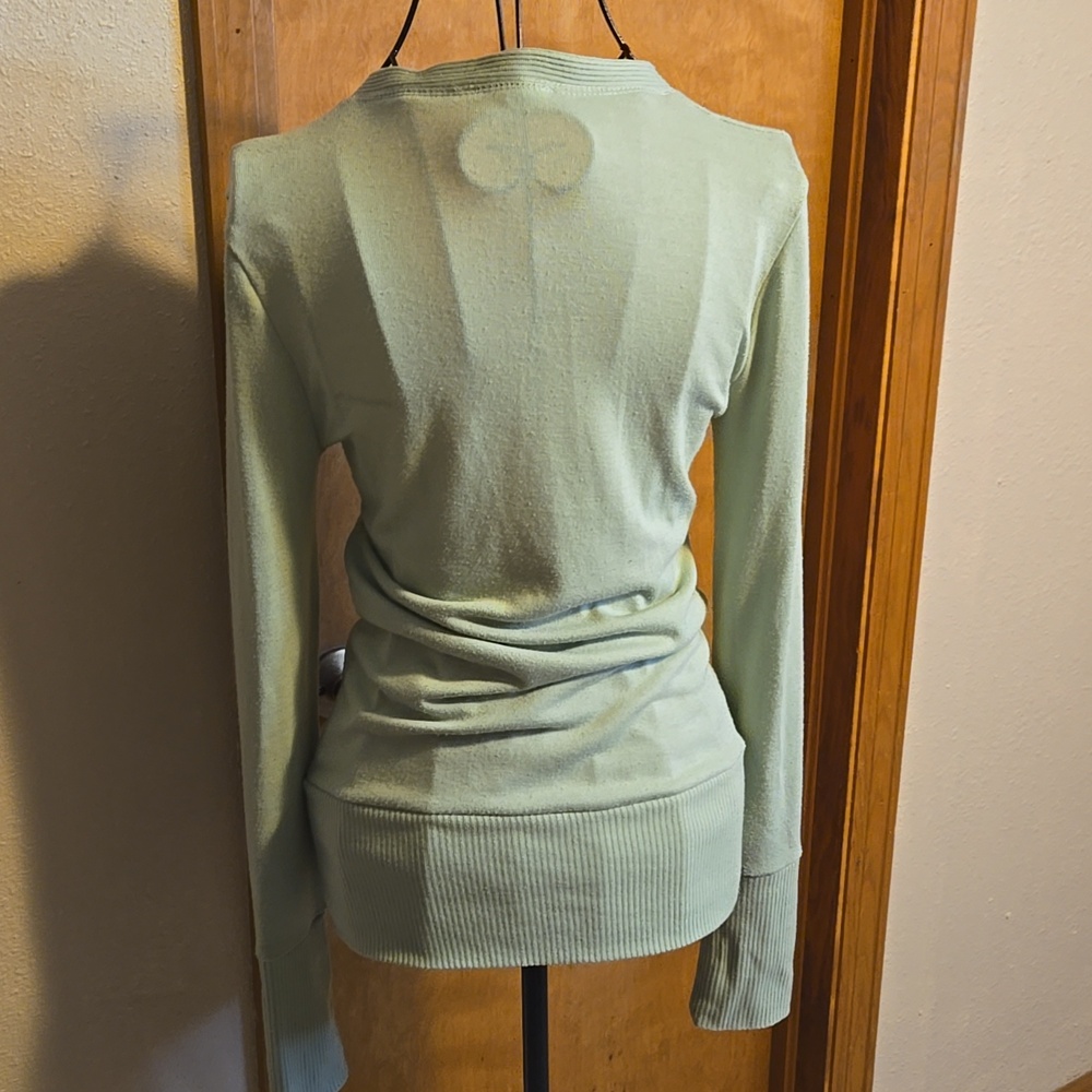 Zenana Outfitters Mint Green V-Neck Button Front Cardigan - Picture 5 of 8